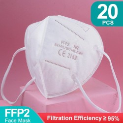 FFP2 - KN95 - PM2.5 - boca protetora antibacteriana / máscara facial - 5-camada - reutilizável - 10 / 20 / 50 / 100 peças