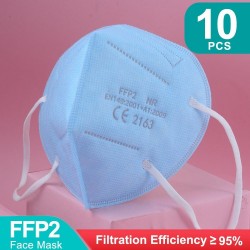 FFP2 - KN95 - PM2.5 - antibacteriana protetora boca / máscara facial - 5-camada - reutilizável - 10 / 50 / 100 peças