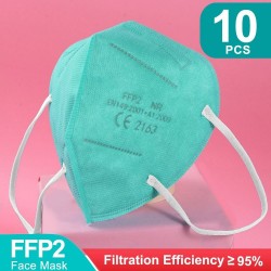 FFP2 - KN95 - PM2.5 - antibacteriana protetora boca / máscara facial - 5-camada - reutilizável - 10 / 50 / 100 peças