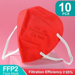 FFP2 - KN95 - PM2.5 - antibacteriana protetora boca / máscara facial - 5-camada - reutilizável - 10 / 50 / 100 peças