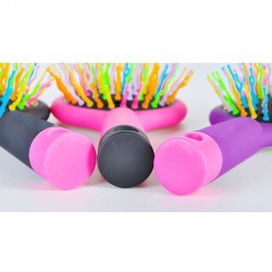 pente antiestático - escova de cabelo arco-íris com espelho