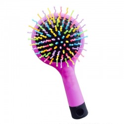 pente antiestático - escova de cabelo arco-íris com espelho