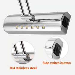 Moderno banheiro espelho luz com interruptor - Lâmpada LED - aço inoxidável - impermeável - 220V - 7W - 9W