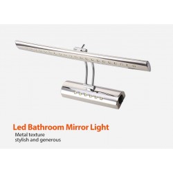 Moderno banheiro espelho luz com interruptor - Lâmpada LED - aço inoxidável - impermeável - 220V - 7W - 9W