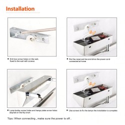Moderno banheiro espelho luz com interruptor - Lâmpada LED - aço inoxidável - impermeável - 220V - 7W - 9W