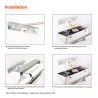 Moderno banheiro espelho luz com interruptor - Lâmpada LED - aço inoxidável - impermeável - 220V - 7W - 9W