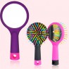 pente antiestático - escova de cabelo arco-íris com espelho