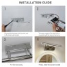 3W - 5W - 7W - luz de parede LED - lâmpada de aço inoxidável com interruptor - 25 cm - 40 cm - 55 cm