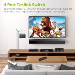 4x1 SPDIF - digital optical audio switcher - Toslink switch box with optical cableElectronics & Tools