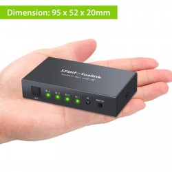 4x1 SPDIF - digital optical audio switcher - Toslink switch box with optical cableElectronics & Tools