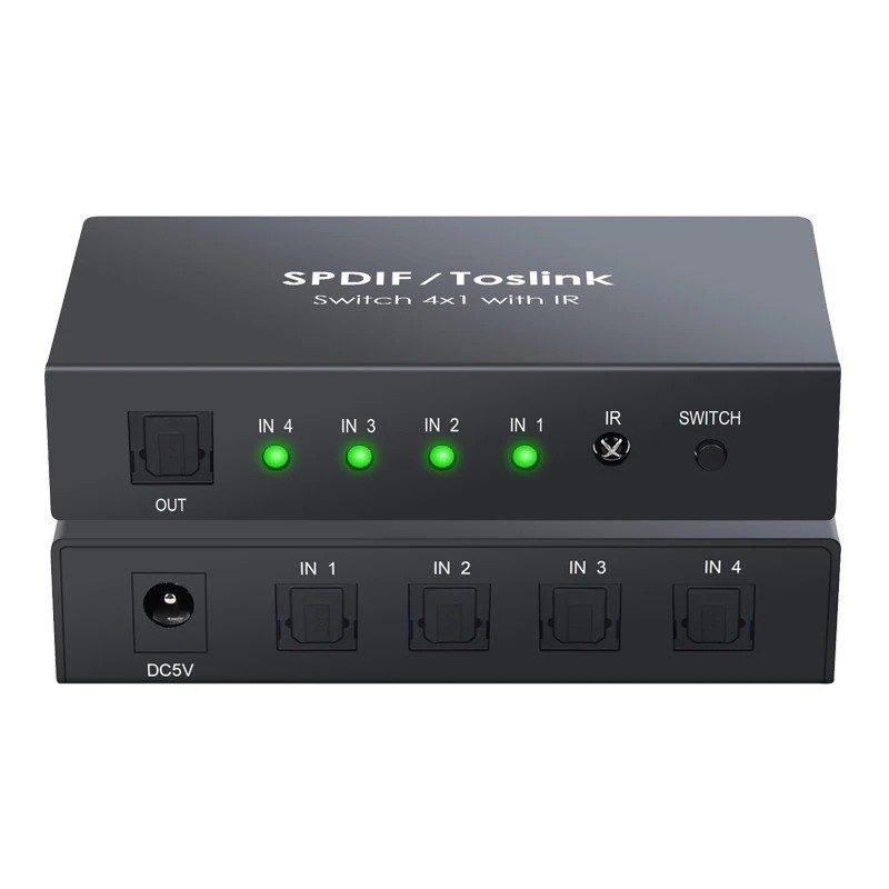 4x1 SPDIF - digital optical audio switcher - Toslink switch box with optical cableElectronics & Tools 4x1 SPDIF - digital optical audio switcher - Toslink switch box with optical cableElectronics & Tools