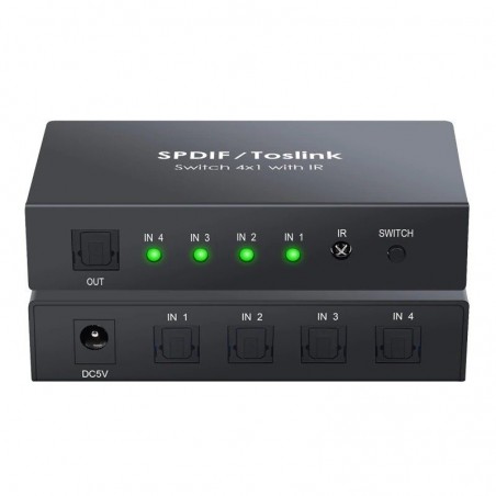 4x1 SPDIF - digital optical audio switcher - Toslink switch box with optical cableElectronics & Tools