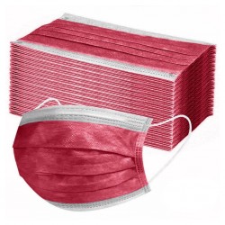 Mouth / face protective face mask - disposable - anti-bacterial - red - 10 - 100 pieces