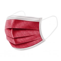 Mouth / face protective face mask - disposable - anti-bacterial - red - 10 - 100 pieces