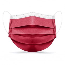 Mouth / face protective face mask - disposable - anti-bacterial - red - 10 - 100 pieces