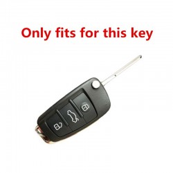 Silicone / carbon fiber - car key cover case with keychain - Audi - A3 - A4 - A5 - C5 - C6 - 8L - 8P