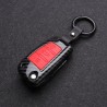 Silicone / carbon fiber - car key cover case with keychain - Audi - A3 - A4 - A5 - C5 - C6 - 8L - 8P