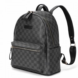 POLO - vintage leather backpack - plaid design