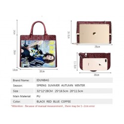 Fashionable leather snake pattern - shoulder / crossbody bag - 3 piecesSets