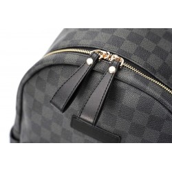 POLO - vintage leather backpack - plaid design