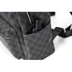 POLO - vintage leather backpack - plaid design