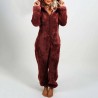 Plush romper with hoodie and zipper - winter pyjamaWomen's fashion