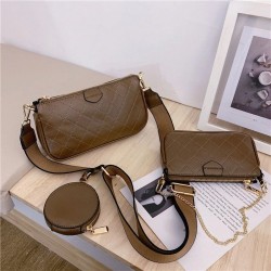 Leather handbag - crossbody - small clutch bag - detachable design - 3 pieces set
