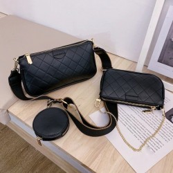 Leather handbag - crossbody - small clutch bag - detachable design - 3 pieces set