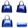 Leather handbag - crossbody - small purse - flowers print - 3 pieces set
