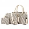 Leather handbag - crossbody - small clutch bag - geometric design - 3 pieces set