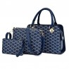 Leather handbag - crossbody - small clutch bag - geometric design - 3 pieces set