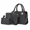Leather handbag - crossbody - small clutch bag - geometric design - 3 pieces set