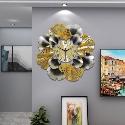 Ginkgo leaf - luxurious wall clock - quartz - 60cm