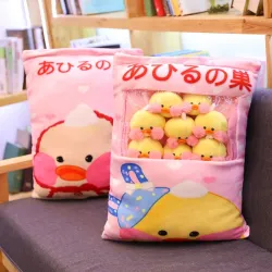 Plush pillow with 8 small ducklings ballsPillows