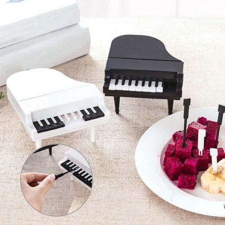 Piano shaped fruit / snacks forks - toothpicks - 9 pieces