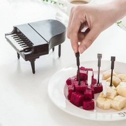Piano shaped fruit / snacks forks - toothpicks - 9 pieces