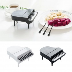 Piano shaped fruit / snacks forks - toothpicks - 9 pieces