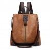 Retro leather backpack / shoulder bag with zippers