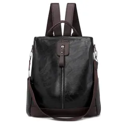 Retro leather backpack / shoulder bag with zippersBackpacks