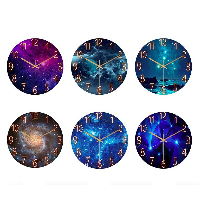 Fashionable glass wall clock - quartz - creative marble designClocks