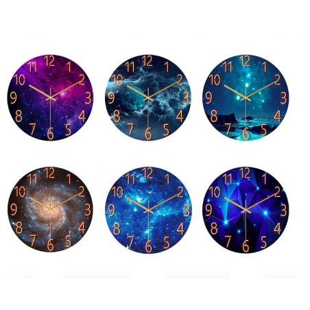 Fashionable glass wall clock - quartz - creative marble designClocks