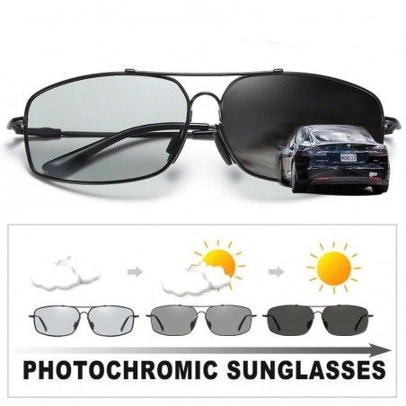 Photochromic metal sunglasses - polarized - day / night driving - UV 400