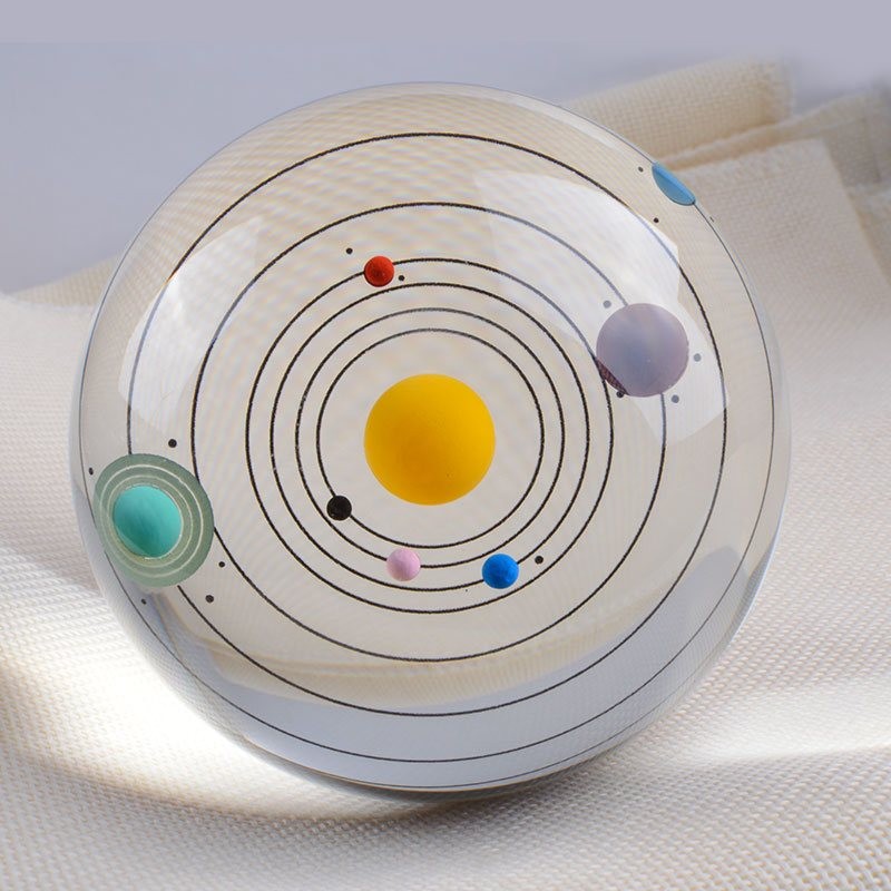 Crystal ball of the Solar System - a model of miniature planets - a glass globe - 80mmDecoration Crystal ball of the Solar System - a model of miniature planets - a glass globe - 80mmDecoration