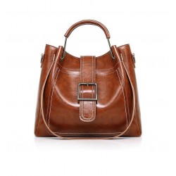 Elegant leather handbag - crossbody - small clutch bag - 3 pieces set