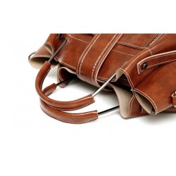 Elegant leather handbag - crossbody - small clutch bag - 3 pieces set