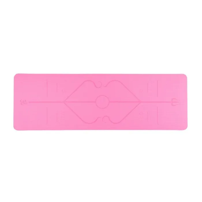 Yoga mat with position lines - gym - pilates - fitness - non-slip sport mat