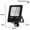 10W - 30W - 50W - 220V - LED floodlight - waterproof reflector - motion sensorFloodlights