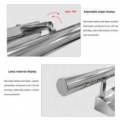 3W - 5W - 7W - luz de parede LED - lâmpada de aço inoxidável com interruptor - 25 cm - 40 cm - 55 cm