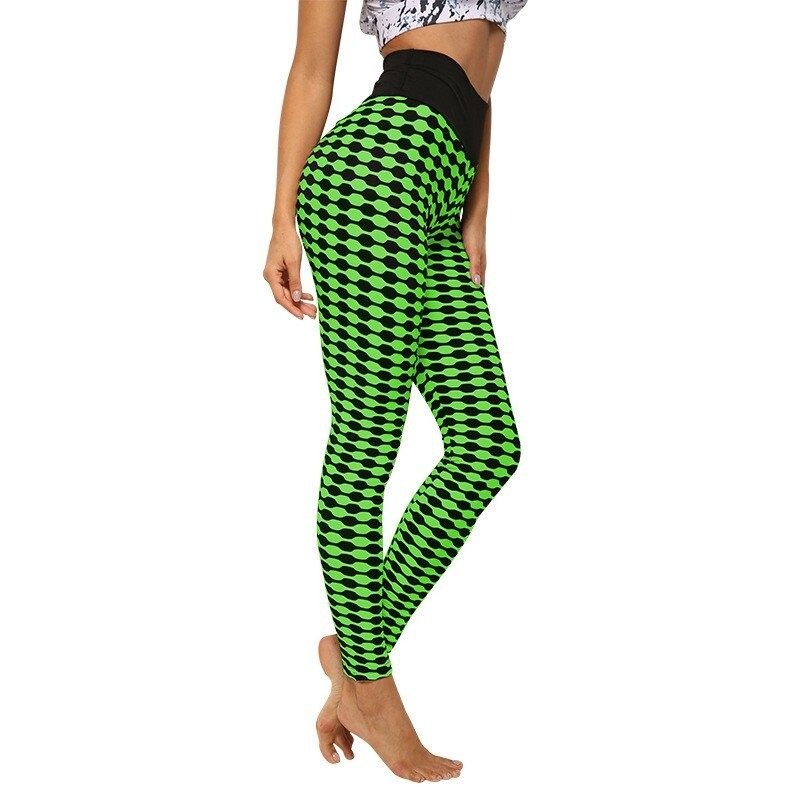 Stretchy long leggings - slimming - with lattice print - fitness - yoga