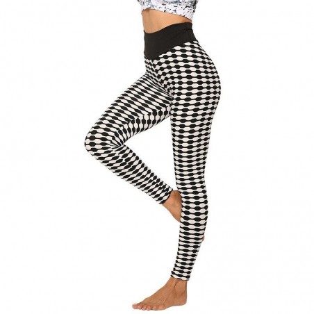 Stretchy long leggings - slimming - with lattice print - fitness - yoga